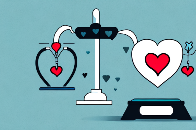 A scale with a heart on one side and a dollar sign on the other