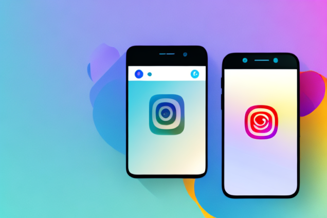 A smartphone with a colorful instagram logo on the screen