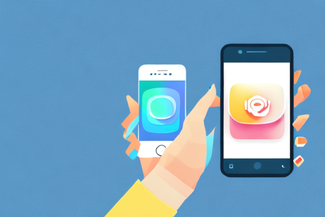 A hand holding a smartphone with an instagram app open