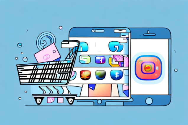 A digital device with a shopping cart icon