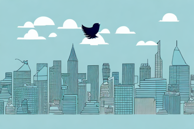 A bird's eye view of a city skyline