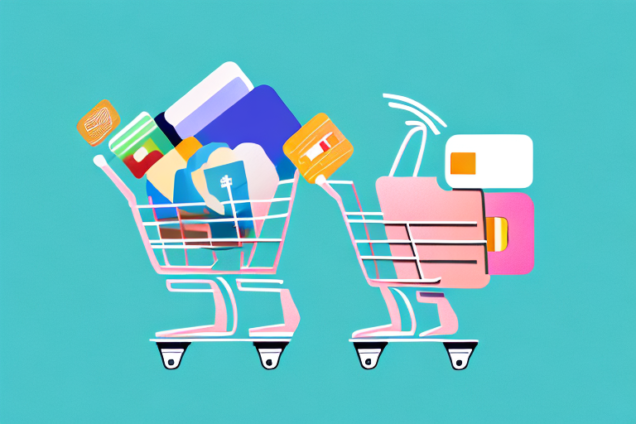 An instagram account with a shopping cart and a credit card