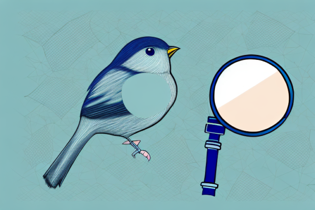 A bird with a magnifying glass