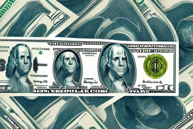 A hand holding a smartphone with a dollar bill in the foreground