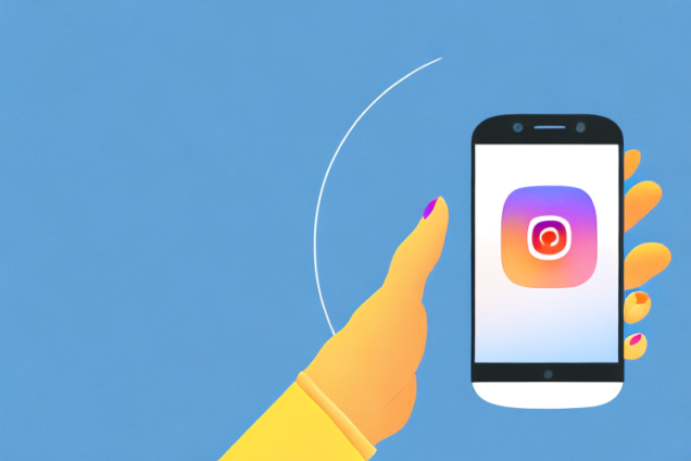 A hand holding a smartphone with an instagram logo on the screen